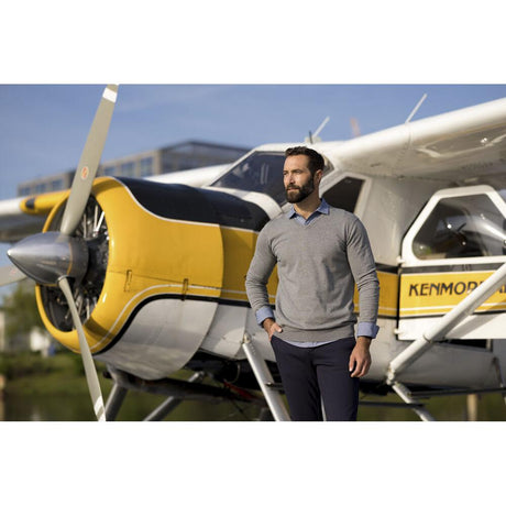 Oakville V-neck Men - Navy Melange - Image 5