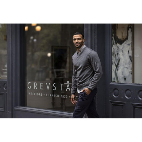 Everett V-neck Men - Denim Melange - Image 5