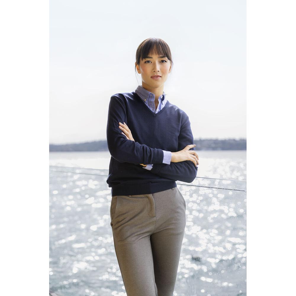 Everett V-neck Women - Denim Melange - Image 5
