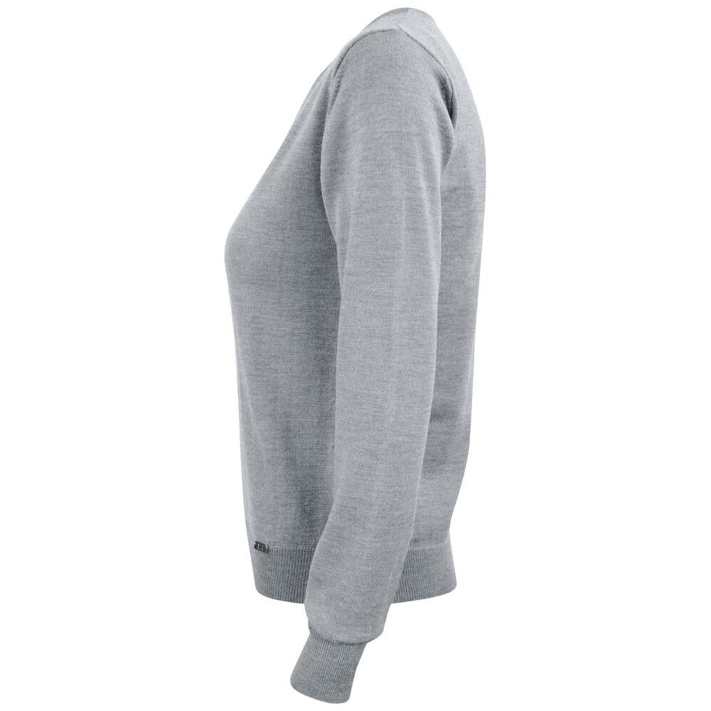 Everett V-neck Women - Grey Melange - Image 3