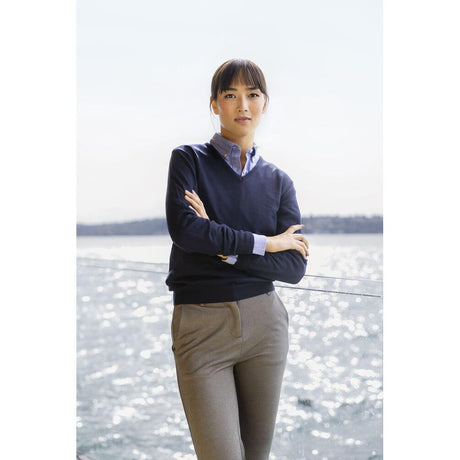 Everett V-neck Women - Grey Melange - Image 5