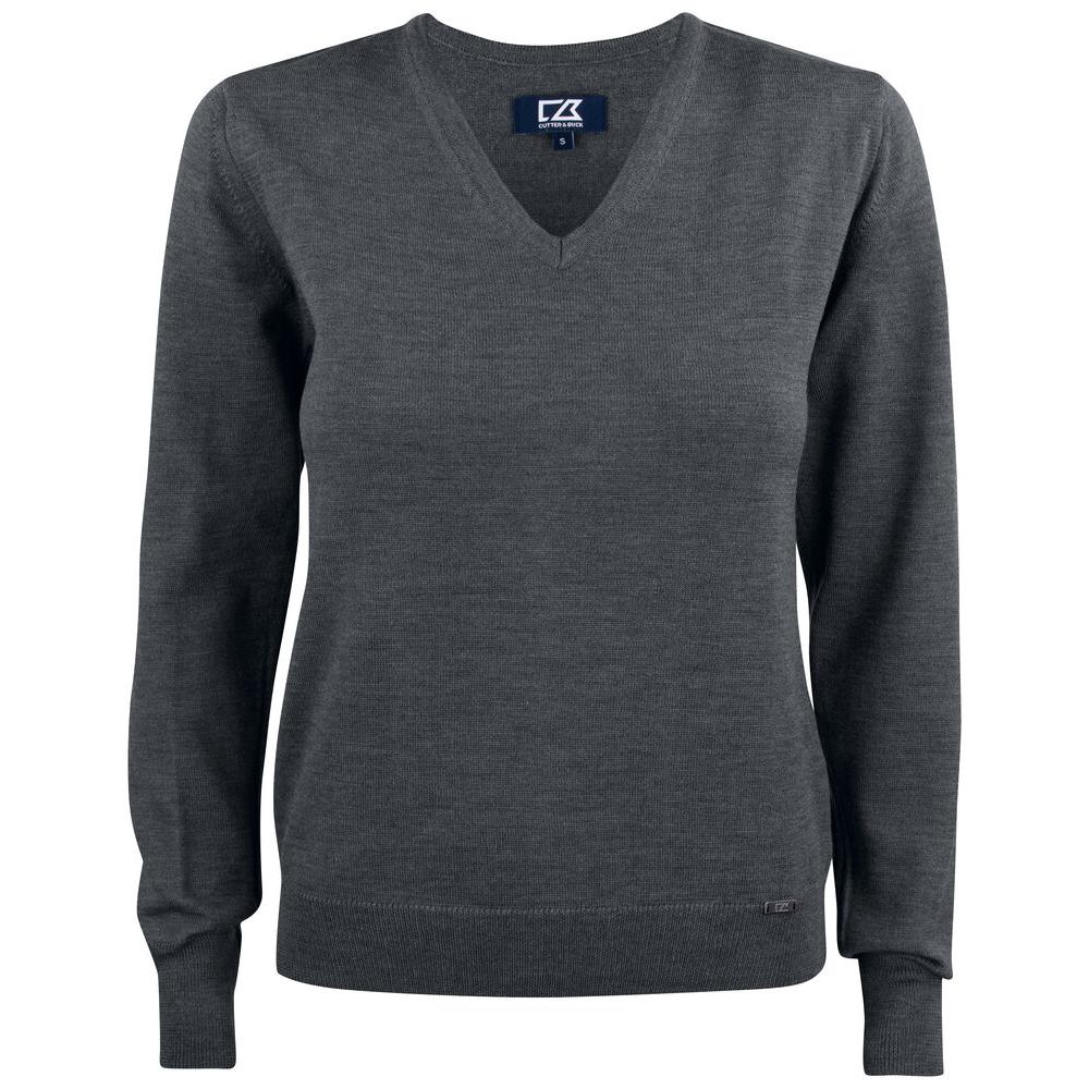 Everett V-neck Women - Anthracite melange - Image 1
