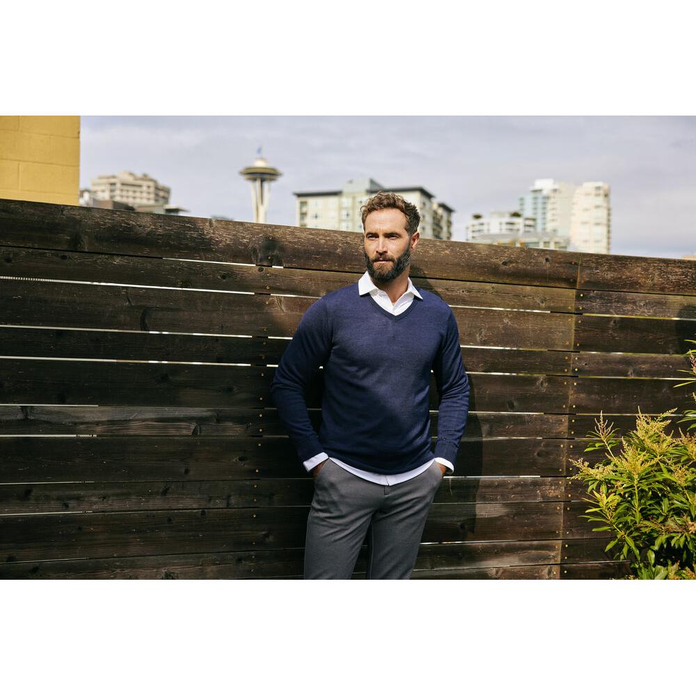 Vernon V-neck Men - Anthracite Melange - Image 5