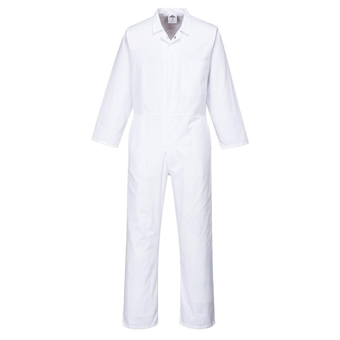 Food Industry No Pocket Coverall - White