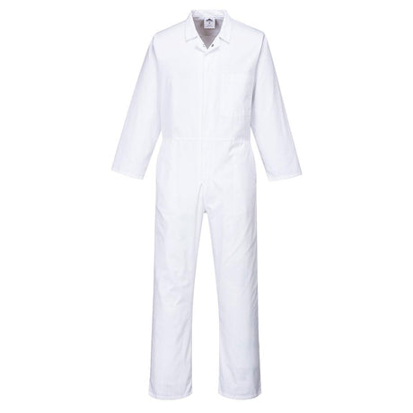 Food Industry No Pocket Coverall - White