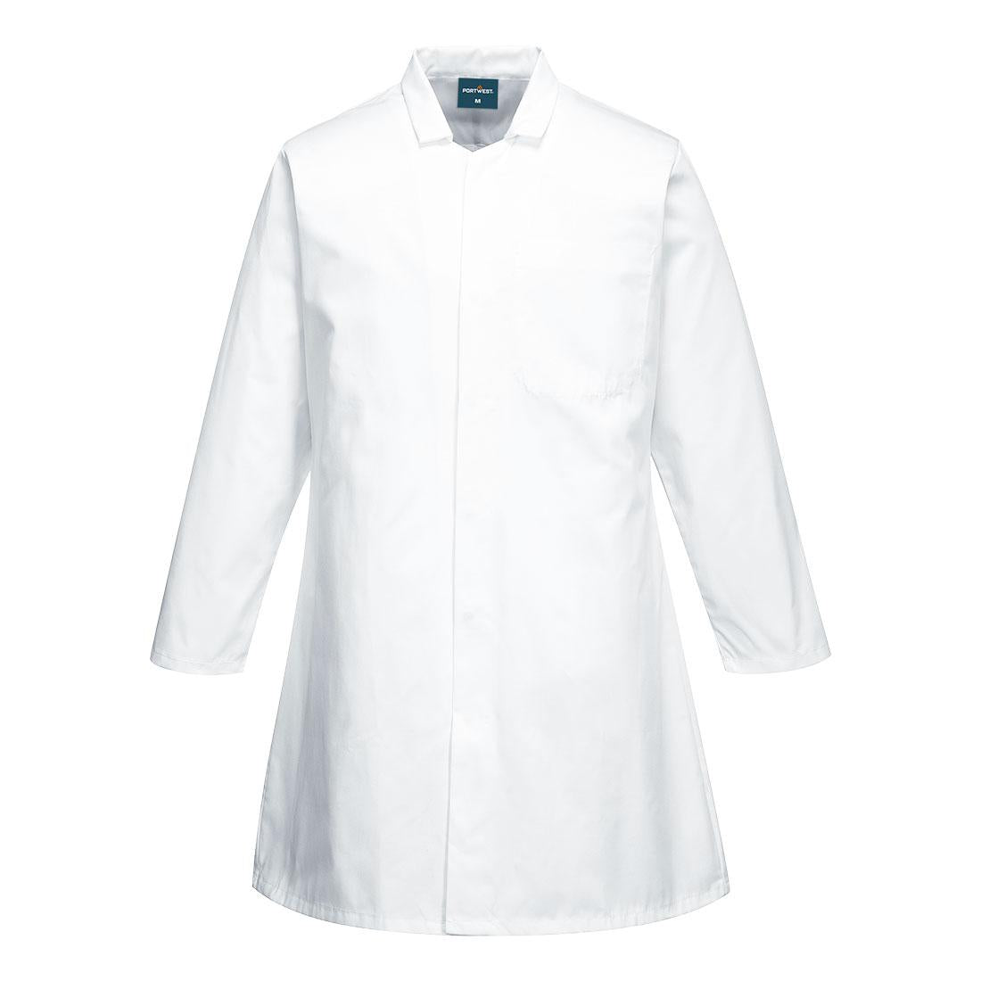 Food Industry 1 Pocket Coat - White