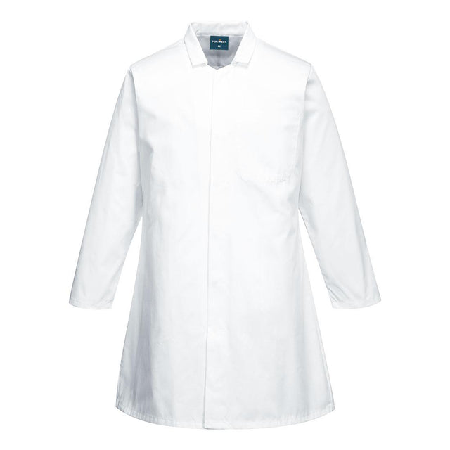 Food Industry 1 Pocket Coat - White