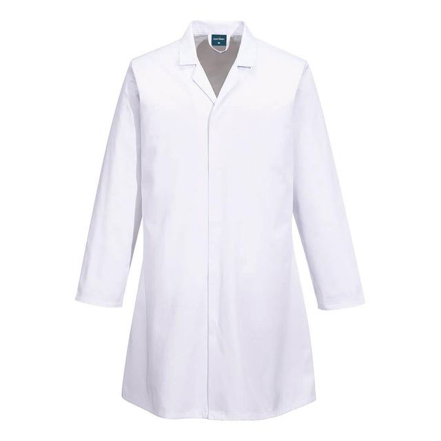 Food Industry No Pocket Coat - White