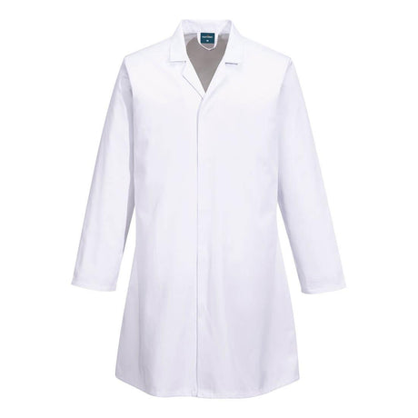 Food Industry No Pocket Coat - White