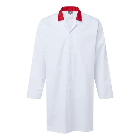 Food Industry No Pocket Coat - White/Red