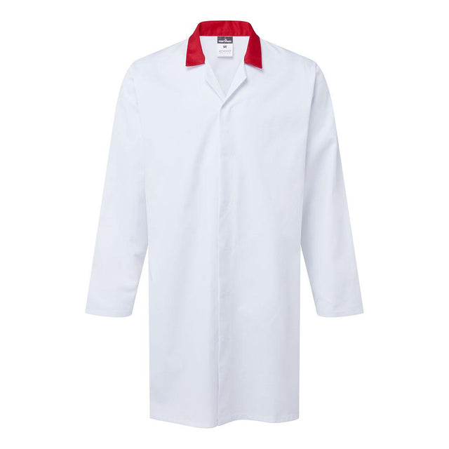 Food Industry No Pocket Coat - White/Red
