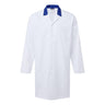Food Industry No Pocket Coat - White/Royal Blue