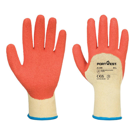 Grip 10 Latex 3/4 Dipped Glove - Yellow/Orange