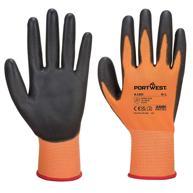 PU Palm Glove - Orange/Black