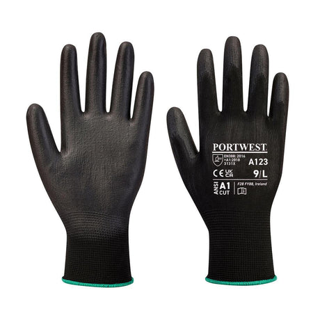 PU Palm Glove Latex Free - Full Carton (144 pairs) - Black
