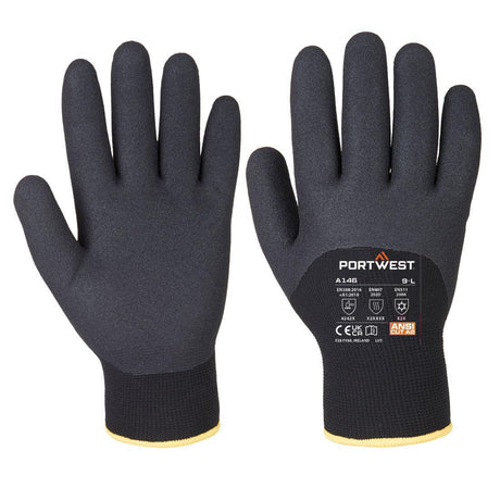 Cold 15 Nitrile Sandy 3/4 Dipped Glove - Black