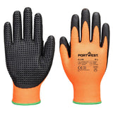 Grip 13 Nitrile High Dotted glove - Orange/Black