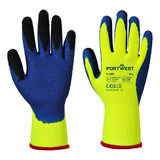 Cold 7 Latex Crinkle Finger Dipped Glove - Yellow/Blue