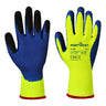 Cold 7 Latex Crinkle Finger Dipped Glove - Yellow/Blue