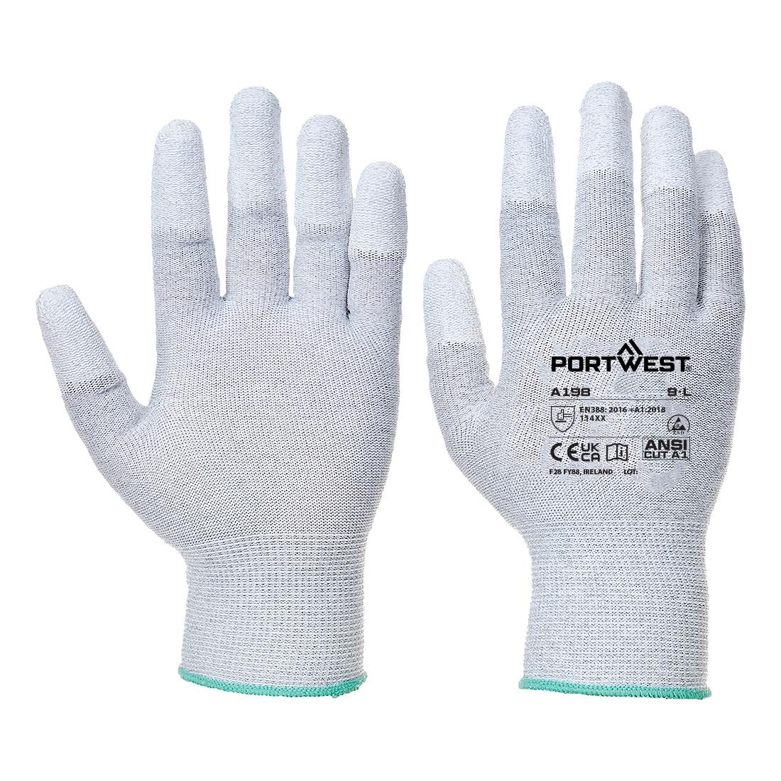 ESD 13 PU Fingertip Glove - Grey