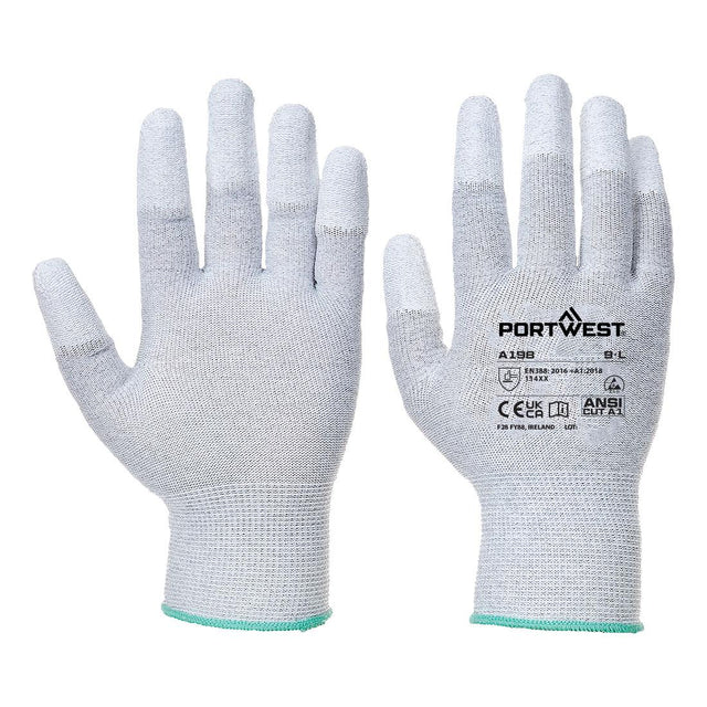 ESD 13 PU Fingertip Glove - Grey