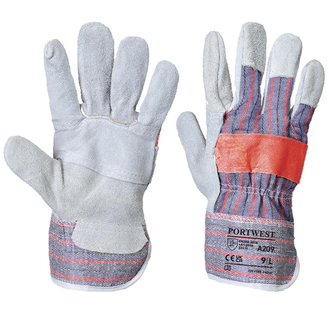 Leather Rigger 300 Cow Split Palm Bar Glove - Grey