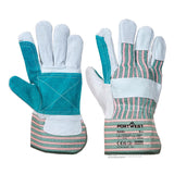 Leather Rigger 365 Cow Split Reinforced Palm Glove - Grey