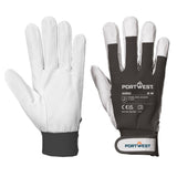 Leather 110 Grain Palm Mechanical Glove - Black