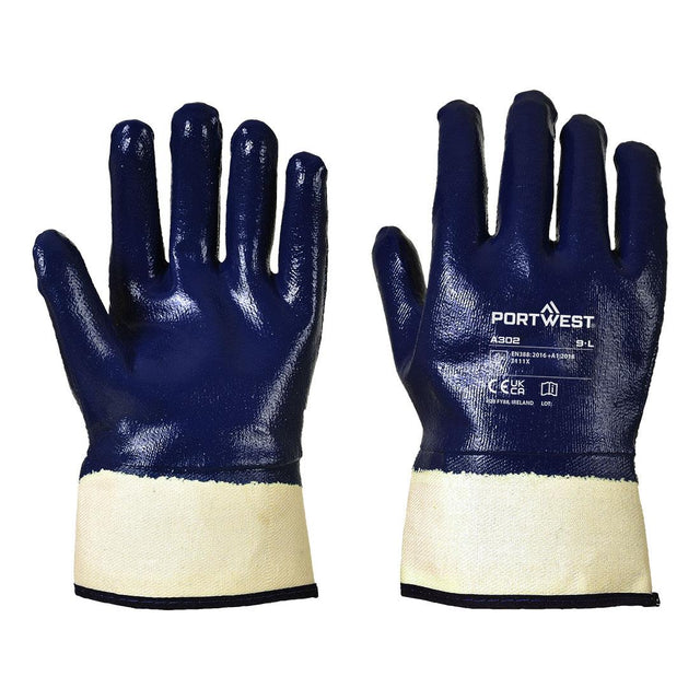 Grip Nitrile Fully Dipped Safety Cuff - Navy