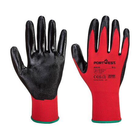 Flexo Grip Nitrile Glove - Red/Black