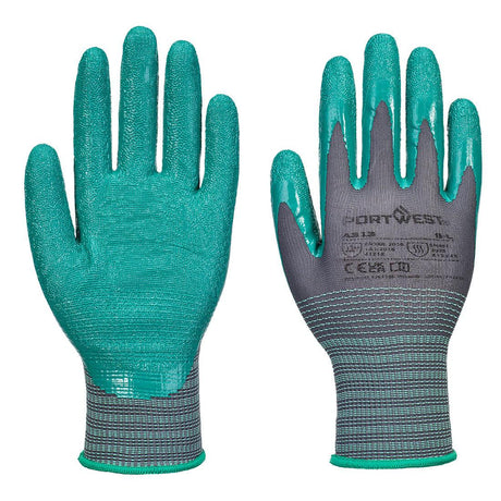 Grip 15 Nitrile Crinkle Glove (Pk12) - Grey/Green