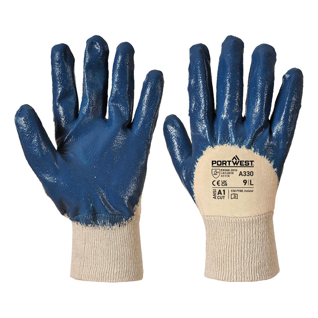 Grip 12 Nitrile Light Knitwrist Glove - Navy