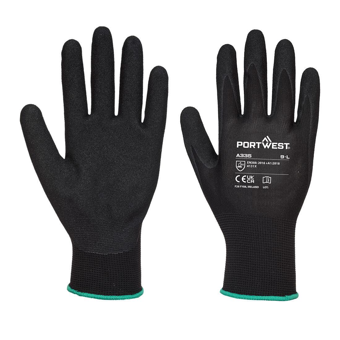 Dermi-Grip NPR15 Nitrile Sandy Glove - Black