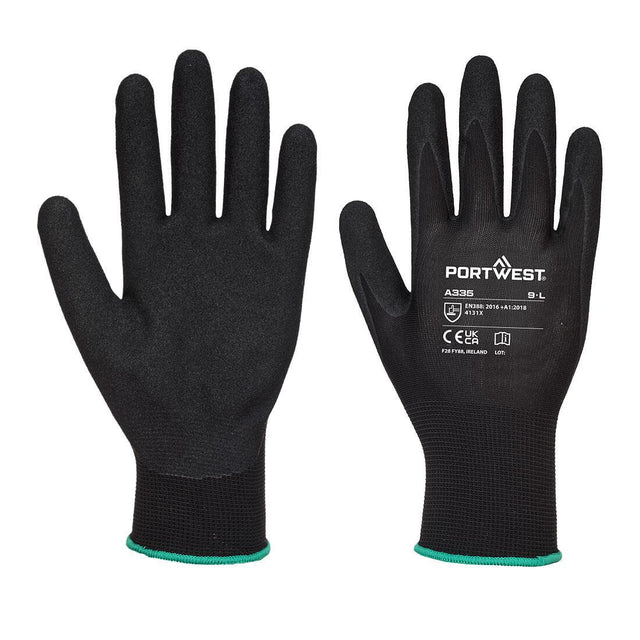 Dermi-Grip NPR15 Nitrile Sandy Glove - Black
