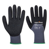 Grip 15 Nitrile Sandy 3/4 Palm Dotted Glove - Grey/Black