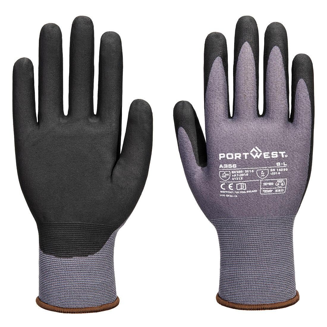 ESD 15 Nitrile Essential Glove (Pk12) - Grey/Black