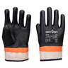 Grip PVC Sandy Double Dipped Glove - Black/Orange