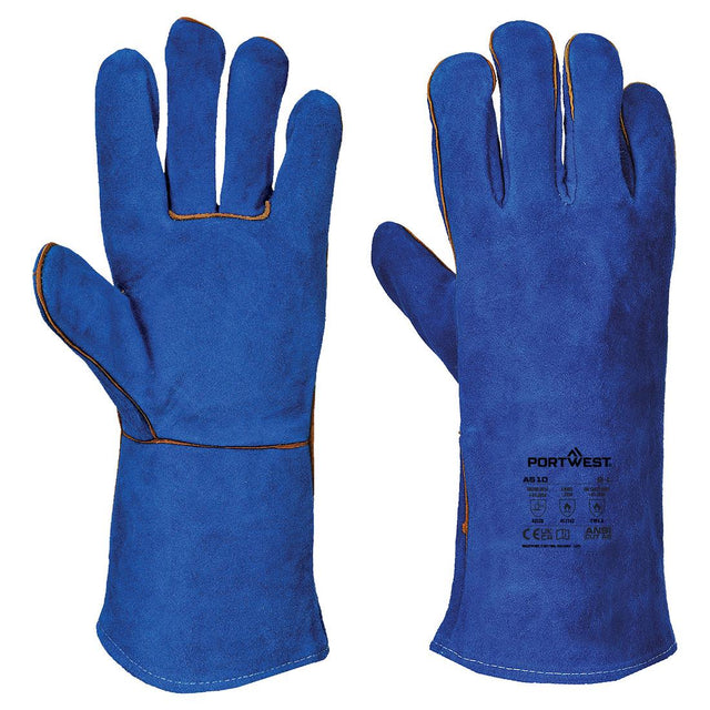 Welders 210 Split Leather Blue Gauntlet - Blue
