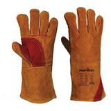 Welders 330 Split Leather Reinforced Palm Gauntlet - Brown