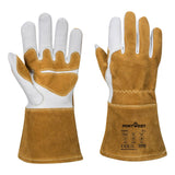MIG Welders 320 Grain Leather Reinforced Gauntlet - Brown
