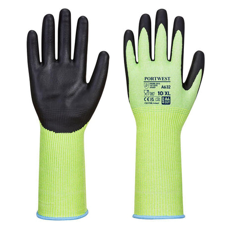 Green Cut Glove Long Cuff - Green/Black