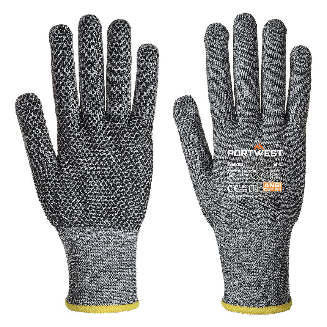 Cut D13 PVC Dot Glove - Grey