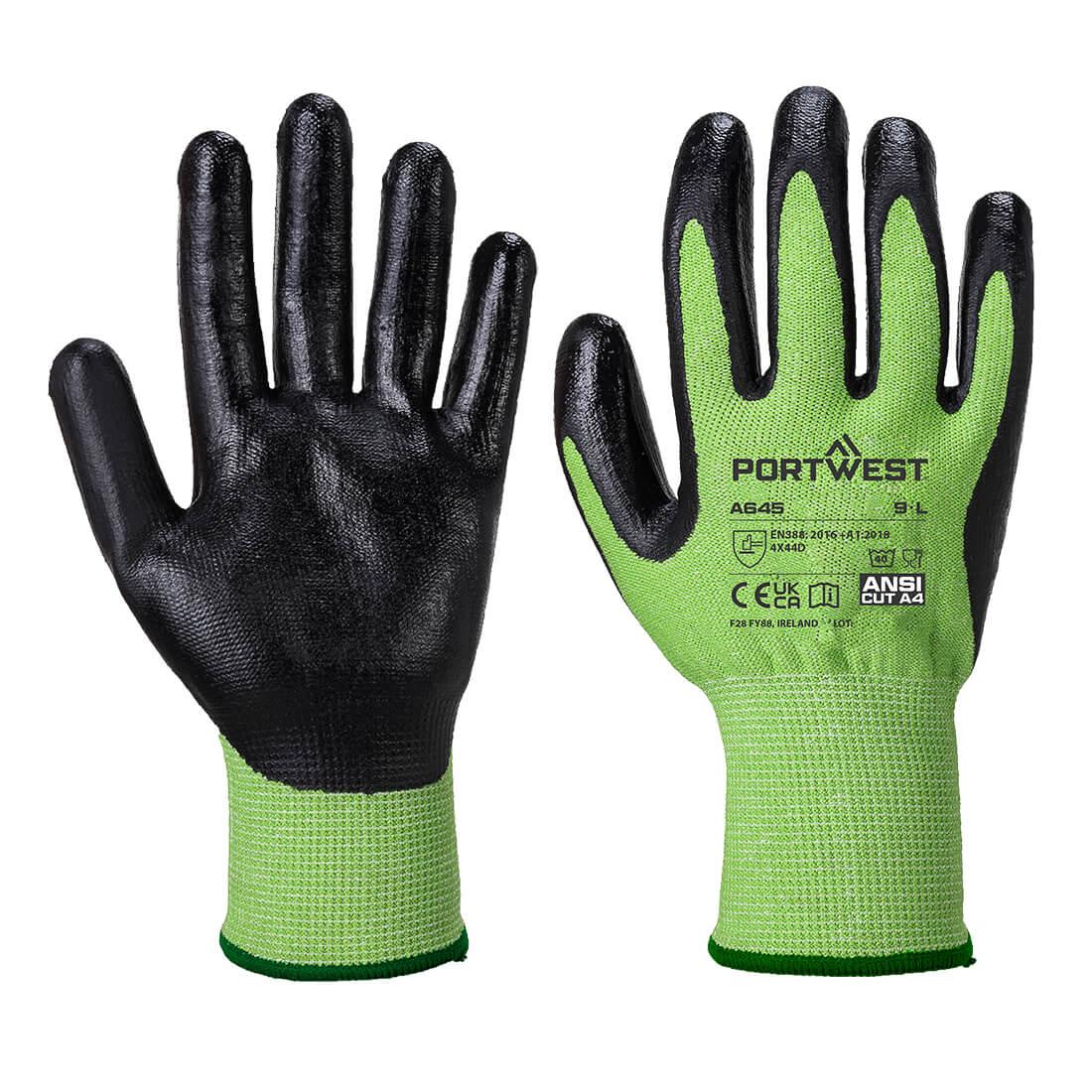 Cut D13 Nitrile Green Glove - Green/Black