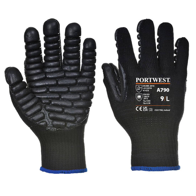 Anti-Vibration 10 Rubber Chloroprene Glove - Black