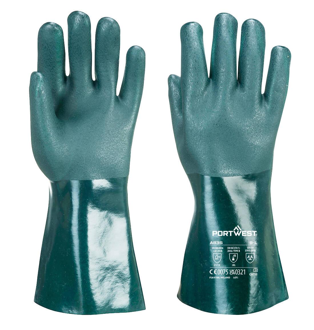 Chem 350 PVC Double Dipped Gauntlet - Green