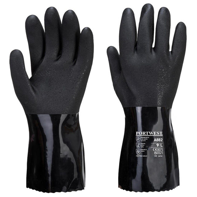 ESD PVC Chemical Gauntlet - Black