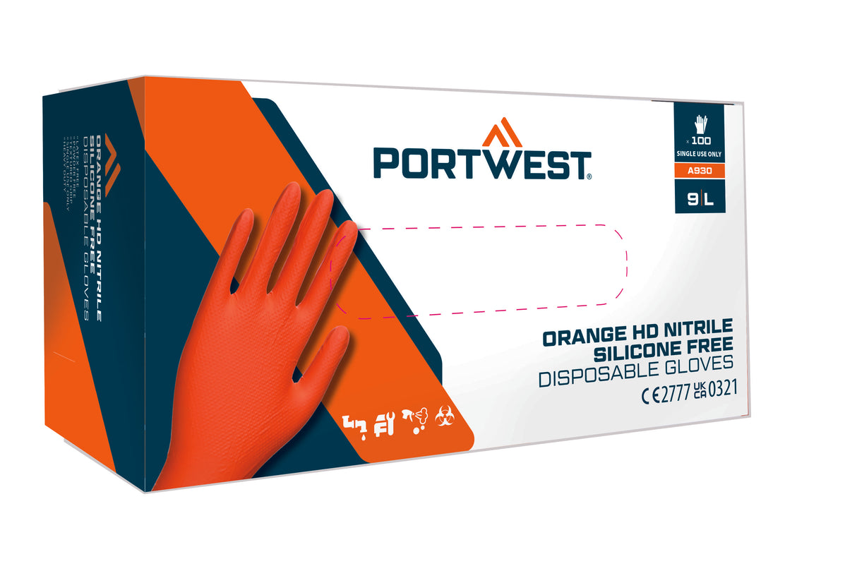 Disp 7 mil Disposable Glove (Pk100) - Orange
