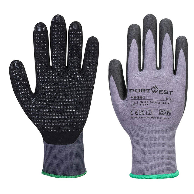 Grip 15 Nitrile Sandy Dotted Essential Multipack (Pk12) - Grey/Black