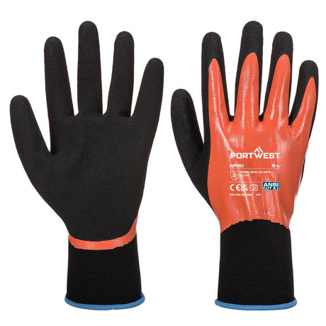 Grip 13 Nitrile Foam Aqua Glove - Orange/Black
