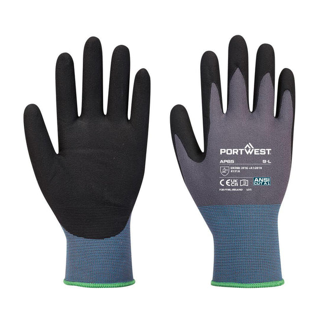 Grip 15 Nitrile Foam Texpel Glove - Black/Grey